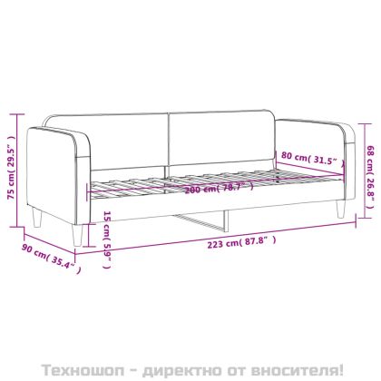 Кушетка, таупе, 80x200 см, плат