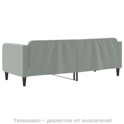 Кушетка, светлосива, 80x200 см, кадифе