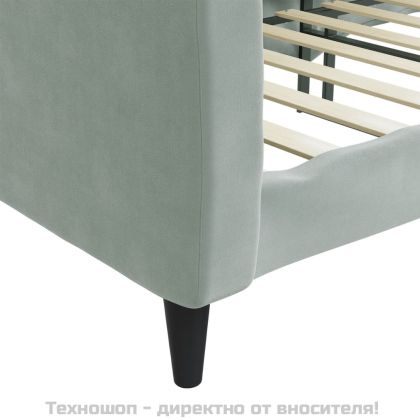 Кушетка, светлосива, 80x200 см, кадифе