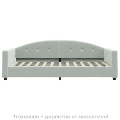 Кушетка, светлосива, 90x200 см, кадифе