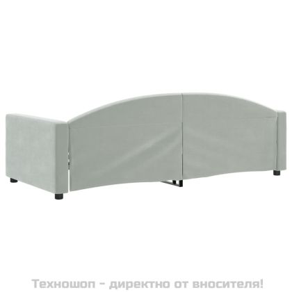 Кушетка, светлосива, 90x200 см, кадифе