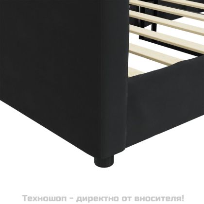 Кушетка, черна, 90x200 см, кадифе