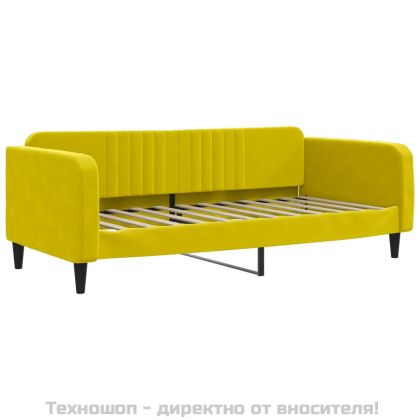 Кушетка, жълта, 100x200 см, кадифе