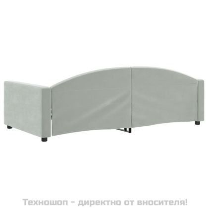 Кушетка, светлосива, 100x200 см, кадифе