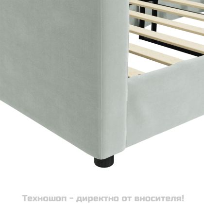 Кушетка, светлосива, 100x200 см, кадифе