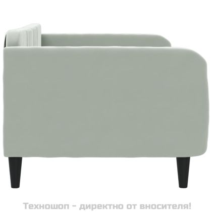 Кушетка, светлосива, 90x200 см, кадифе