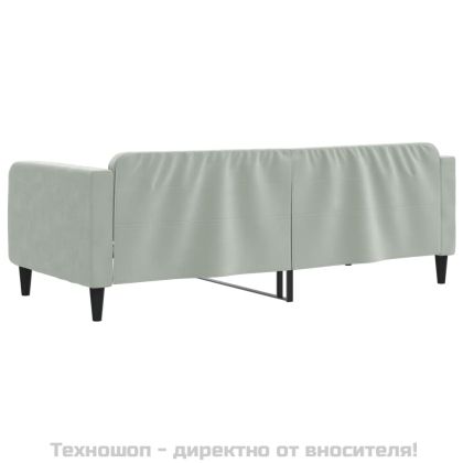 Кушетка, светлосива, 90x200 см, кадифе