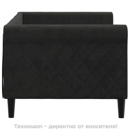 Кушетка, черна, 80x200 см, кадифе