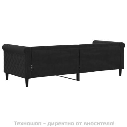 Кушетка, черна, 80x200 см, кадифе