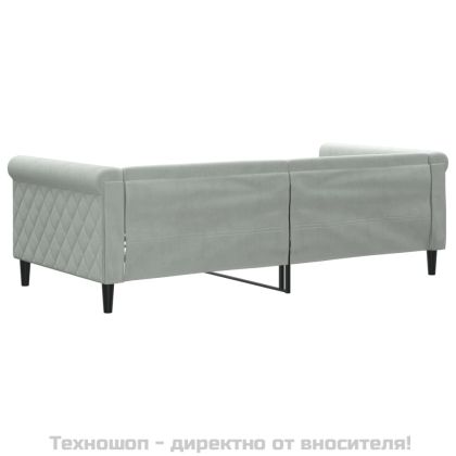 Кушетка, светлосива, 90x190 см, кадифе