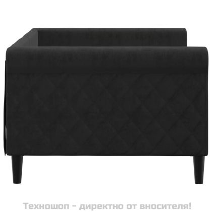 Кушетка, черна, 90x200 см, кадифе
