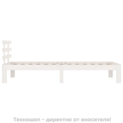 Рамка за легло бяла масивно дърво 75x190 см Small Single