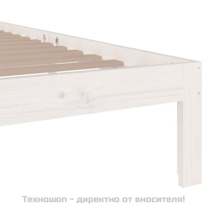 Рамка за легло бяла масивно дърво 75x190 см Small Single