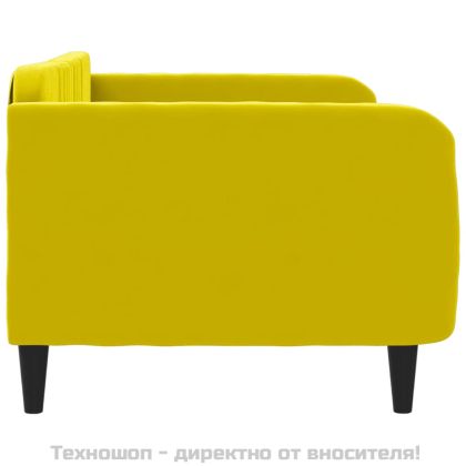 Кушетка, жълта, 90x200 см, кадифе