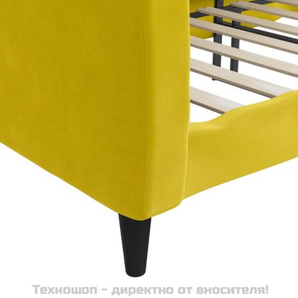 Кушетка, жълта, 90x200 см, кадифе