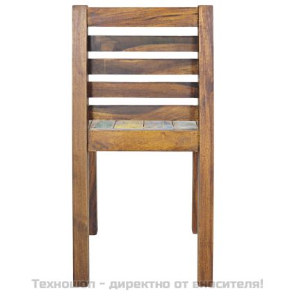 Трапезни столове, 6 бр, регенерирано дърво масив
