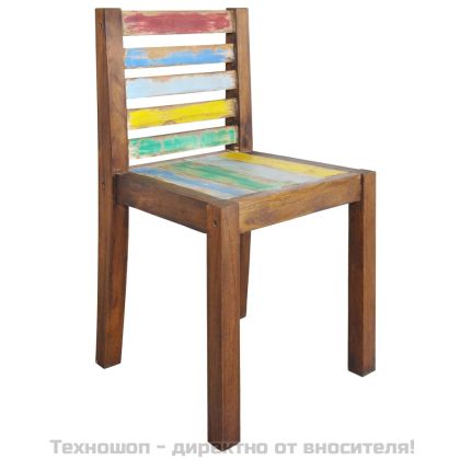 Трапезни столове, 6 бр, регенерирано дърво масив