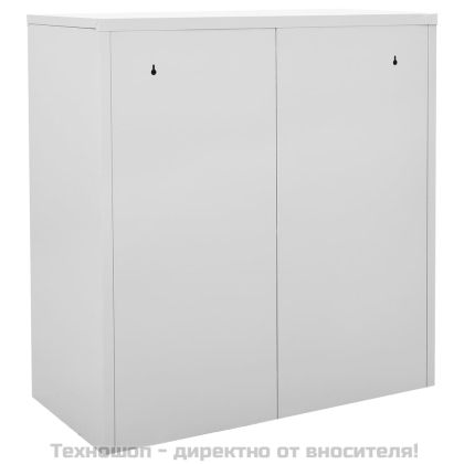 Заключващи се шкафове, 5 бр, светлосиви, 90x45x92,5 см, стомана