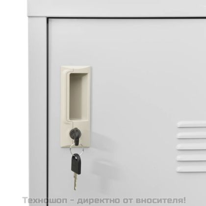 Заключващи се шкафове, 5 бр, светлосиви, 90x45x92,5 см, стомана