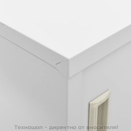 Заключващи се шкафове, 5 бр, светлосиви, 90x45x92,5 см, стомана