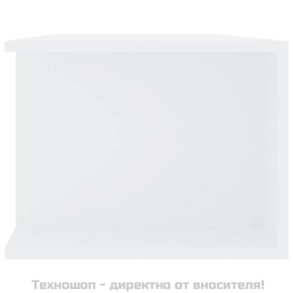 ТВ шкаф с LED осветление, бял, 135x39x30 см