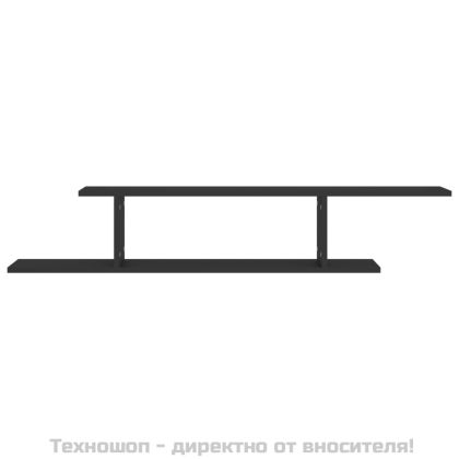 Стенен ТВ рафт, черен, 125x18x23 см, инженерно дърво