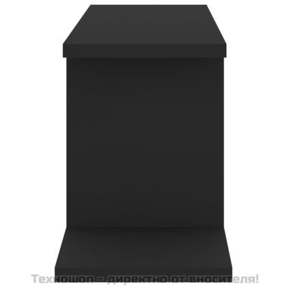 Стенен ТВ рафт, черен, 125x18x23 см, инженерно дърво