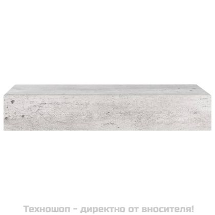 Стенни рафтове с чекмеджета 2 бр бетонно сив 60x23,5x10 см МДФ