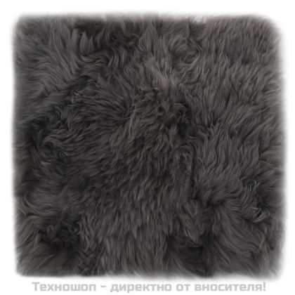 Подложки за столове 2 бр светлосиви 40x40 см истинска овча кожа