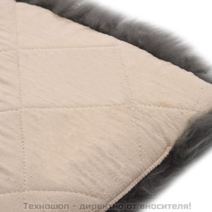 Подложки за столове 2 бр светлосиви 40x40 см истинска овча кожа