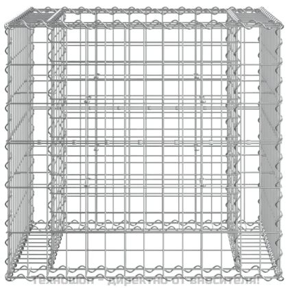Градинска пейка с габионна кошница масивно борово дърво