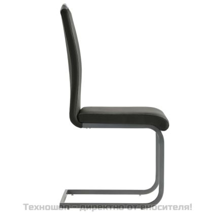 Конзолни трапезни столове, 2 бр, сиви, изкуствена кожа