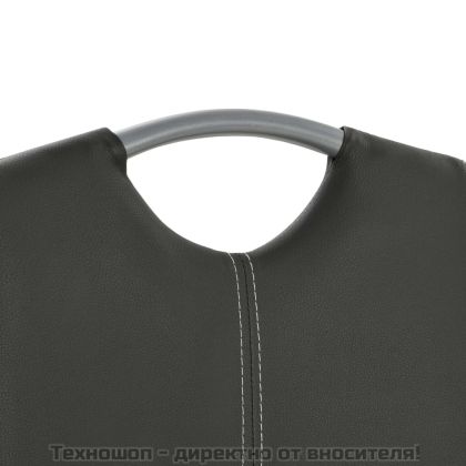 Конзолни трапезни столове, 2 бр, сиви, изкуствена кожа