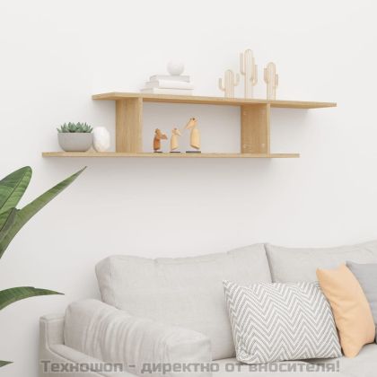 Стенен ТВ рафт, дъб сонома, 125x18x23 см, инженерно дърво
