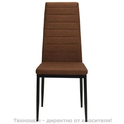Трапезни столове, 2 бр, кафяви, текстил