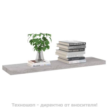 Окачени стенни рафтове 4 бр бетонно сиви 90x23,5x3,8 см МДФ