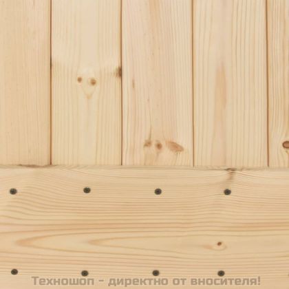 Плъзгаща врата с монтажни части, 85x210 см, борово дърво масив