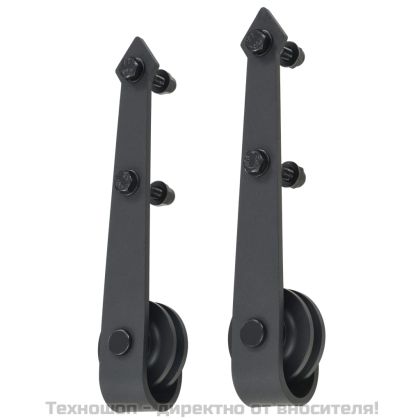 Плъзгаща врата с монтажни части, 85x210 см, борово дърво масив