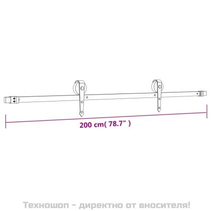 Плъзгаща врата с монтажни части, 85x210 см, борово дърво масив