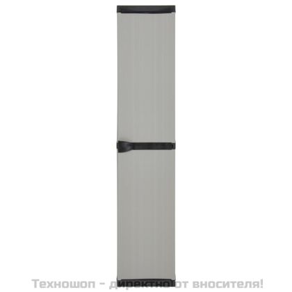 Градински шкаф за съхранение с 3 рафта сиво-черен 34x40x168 см