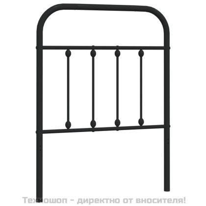 Метална табла за глава, черна, 75 см