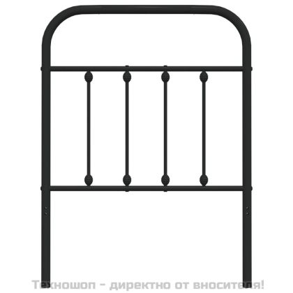 Метална табла за глава, черна, 75 см