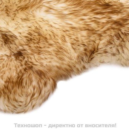 Килим от овча кожа, 60х180 см, кафяв меланж