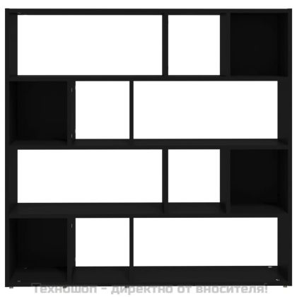 Библиотека/разделител за стая, черна, 105x24x102 см