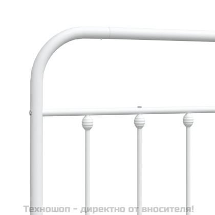 Метална табла за глава, бяла, 75 см