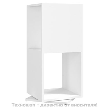 Въртящ се шкаф, бял, 34,5x34,5x75,5 см, инженерно дърво