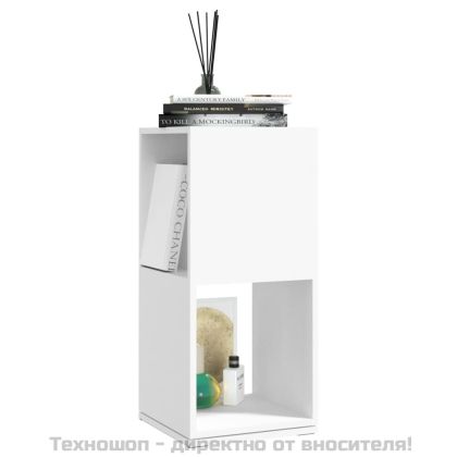 Въртящ се шкаф, бял, 34,5x34,5x75,5 см, инженерно дърво