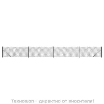 Плетена оградна мрежа с фланец, антрацит, 1,1x10 м