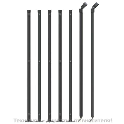 Плетена оградна мрежа с фланец, антрацит, 1,1x10 м