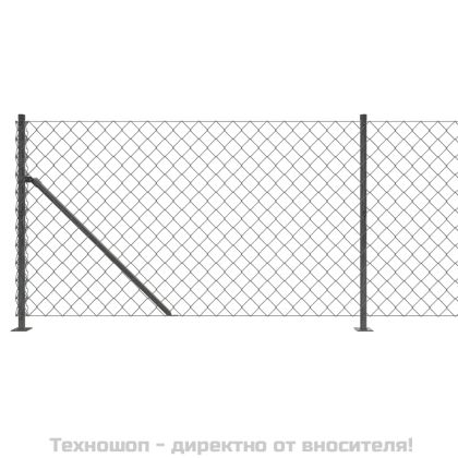 Плетена оградна мрежа с фланец, антрацит, 1,1x10 м